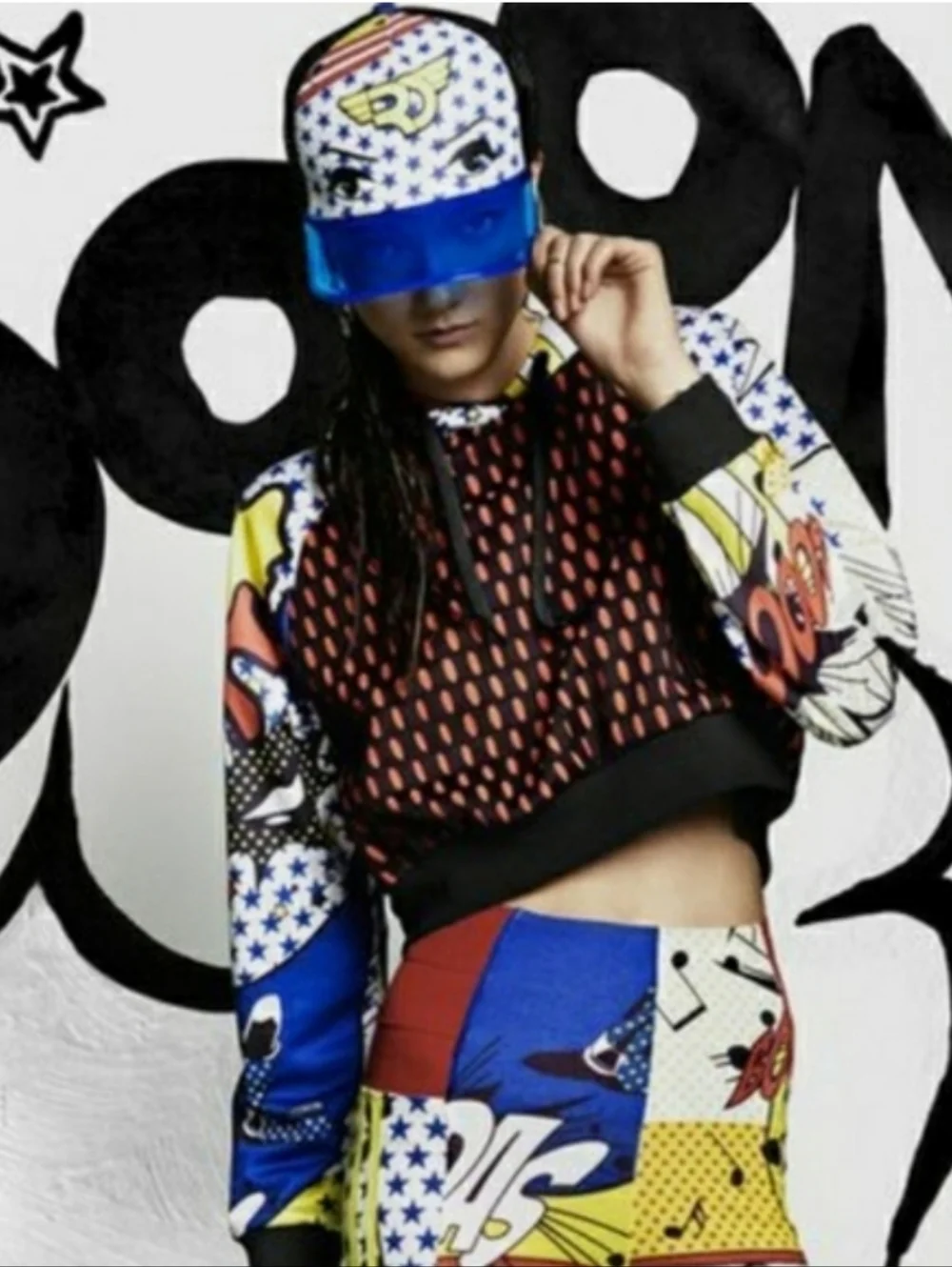 Adidas x Rita Ora Comic Print 3pc Set Hoodie (XL) Leggings (L) Sneakers (10) - Picture 4 of 16